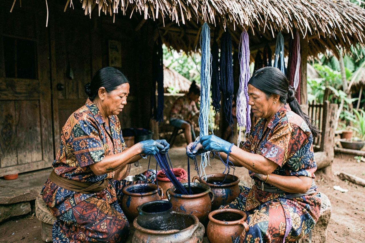 Indigo and Morinda in an East Sumba Dye Yard